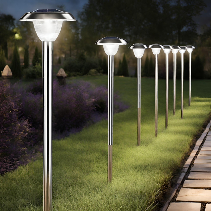 LED Solarleuchte aus Edelstahl 10er Set