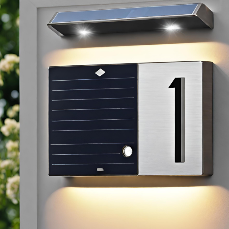 Solarbetriebene Hausnummer „Solar“