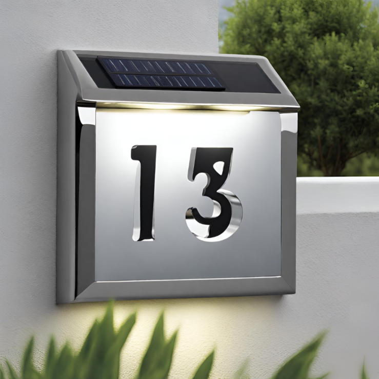 Solarbetriebene Hausnummer „LED“