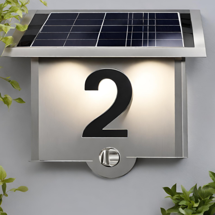 Solarbetriebene Hausnummer „Flash“